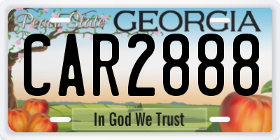 GA license plate CAR2888