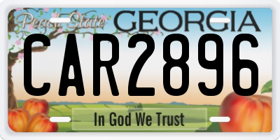 GA license plate CAR2896