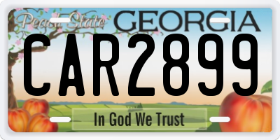 GA license plate CAR2899