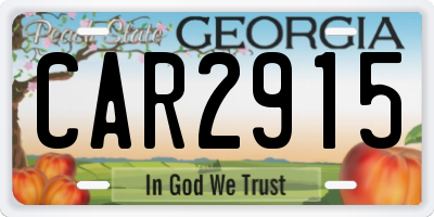 GA license plate CAR2915