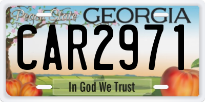 GA license plate CAR2971