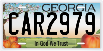 GA license plate CAR2979