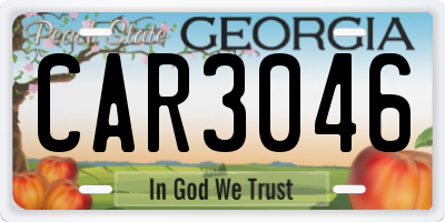 GA license plate CAR3046