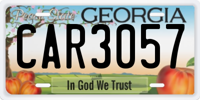 GA license plate CAR3057