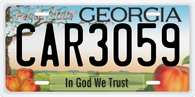 GA license plate CAR3059