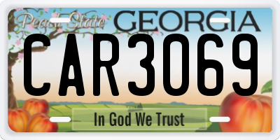 GA license plate CAR3069