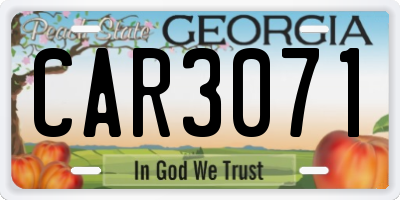 GA license plate CAR3071