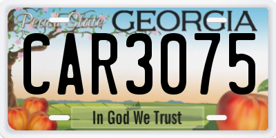 GA license plate CAR3075