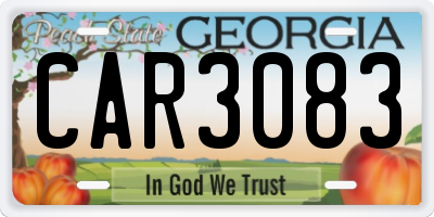 GA license plate CAR3083