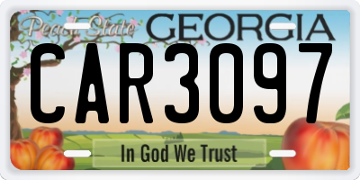 GA license plate CAR3097