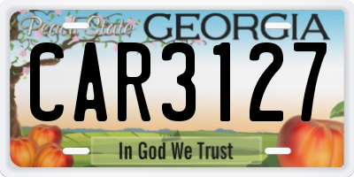 GA license plate CAR3127