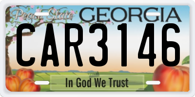 GA license plate CAR3146