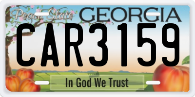 GA license plate CAR3159