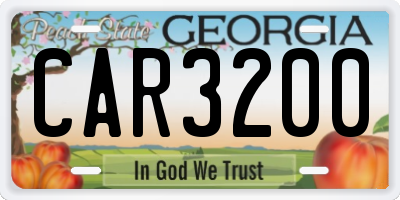 GA license plate CAR3200