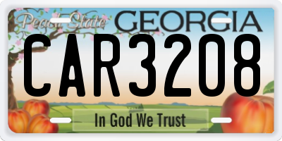 GA license plate CAR3208