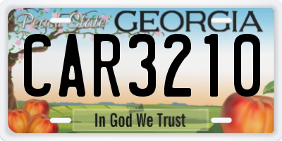 GA license plate CAR3210