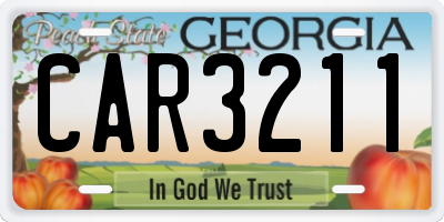 GA license plate CAR3211