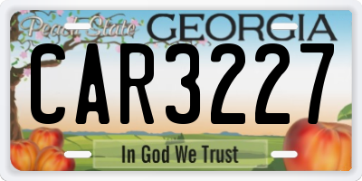 GA license plate CAR3227