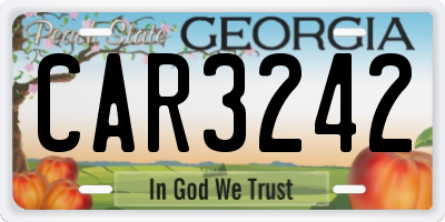 GA license plate CAR3242