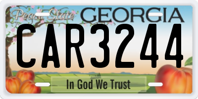 GA license plate CAR3244