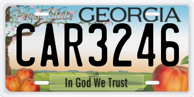 GA license plate CAR3246