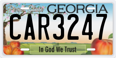 GA license plate CAR3247