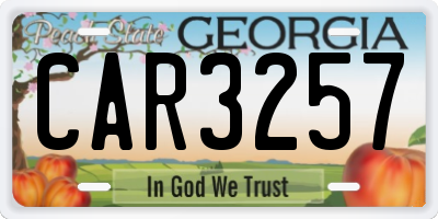 GA license plate CAR3257