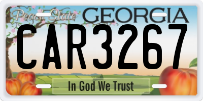 GA license plate CAR3267