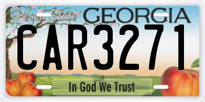 GA license plate CAR3271