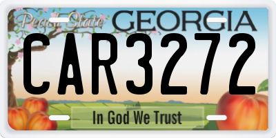 GA license plate CAR3272