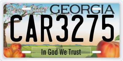 GA license plate CAR3275