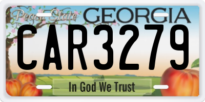 GA license plate CAR3279