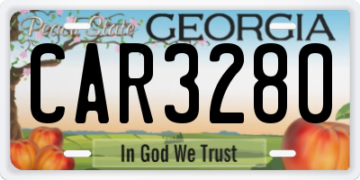 GA license plate CAR3280