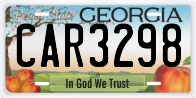 GA license plate CAR3298