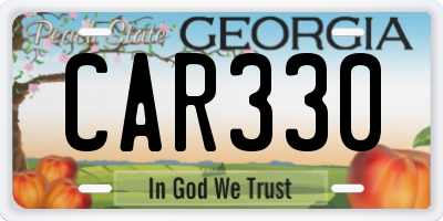GA license plate CAR330