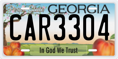 GA license plate CAR3304