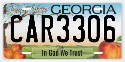 GA license plate CAR3306