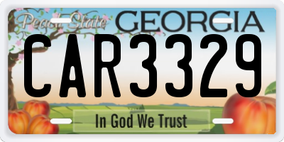GA license plate CAR3329
