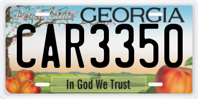 GA license plate CAR3350