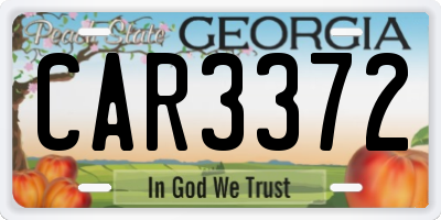 GA license plate CAR3372