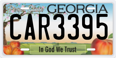GA license plate CAR3395