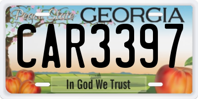 GA license plate CAR3397