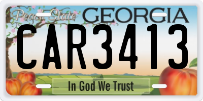 GA license plate CAR3413