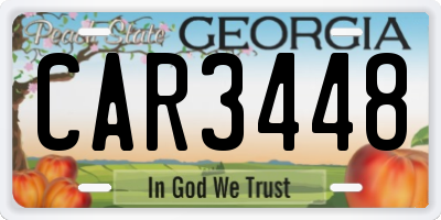 GA license plate CAR3448