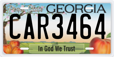 GA license plate CAR3464