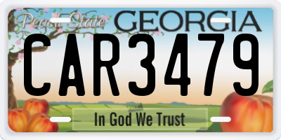GA license plate CAR3479