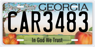 GA license plate CAR3483