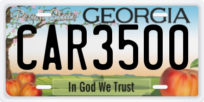 GA license plate CAR3500