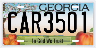 GA license plate CAR3501