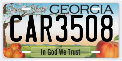 GA license plate CAR3508